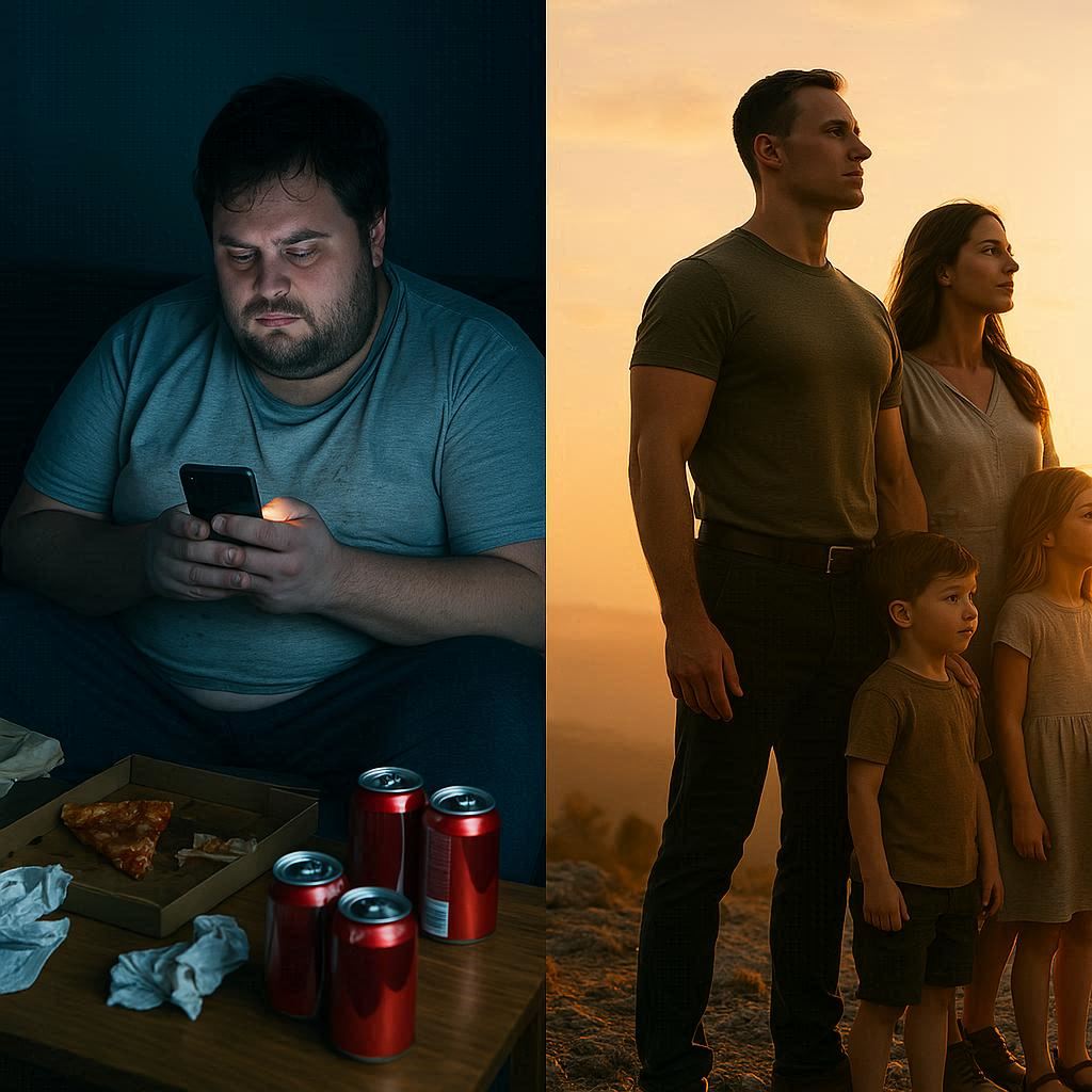Antes e depois — o homem forjado